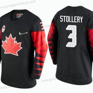 Herren Kanada Team #3 Karl Stollery 2018 Winter Olympics Trikots – Schwarz