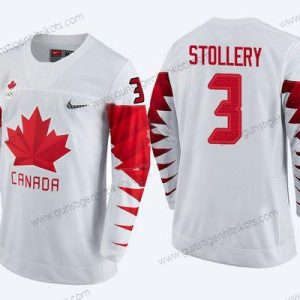 Herren Kanada Team #3 Karl Stollery 2018 Winter Olympics Trikots – Weiß