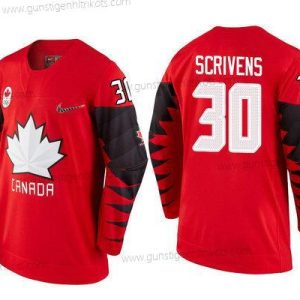 Herren Kanada Team #30 Ben Scrivens 2018 Winter Olympics Trikots – Rot