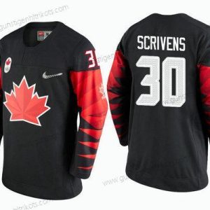 Herren Kanada Team #30 Ben Scrivens 2018 Winter Olympics Trikots – Schwarz