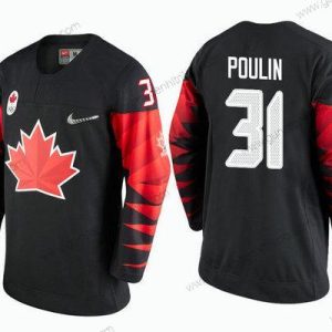 Herren Kanada Team #31 Kevin Poulin 2018 Winter Olympics Trikots – Schwarz