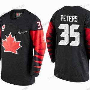 Herren Kanada Team #35 Justin Peters 2018 Winter Olympics Trikots – Schwarz