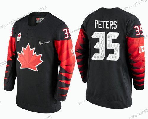 Herren Kanada Team #35 Justin Peters 2018 Winter Olympics Trikots – Schwarz