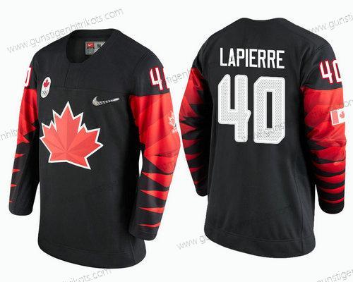 Herren Kanada Team #40 Maxim Lapierre 2018 Winter Olympics Trikots – Schwarz