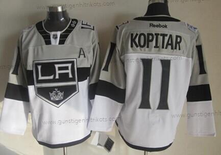 Herren Los Angeles Kings #11 Anze Kopitar 2015 Stadium Series #2 Trikots – Grau Weiß