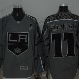 Herren Los Angeles Kings #11 Anze Kopitar Charcoal Trikots – Grau