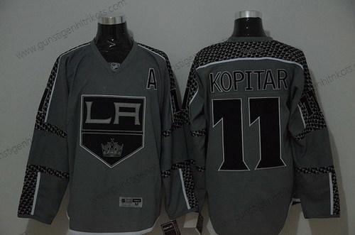 Herren Los Angeles Kings #11 Anze Kopitar Charcoal Trikots – Grau