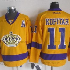 Herren Los Angeles Kings #11 Anze Kopitar Trikots – Gelb