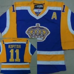 Herren Los Angeles Kings #11 Anze Kopitar With Trikots – Lila Gelb