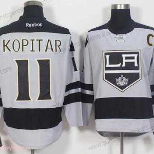 Herren Los Angeles Kings #11 Anze Kopitar ersatzweise Strickerei NHL 2016-17 Reebok Hockey Trikots – Grau