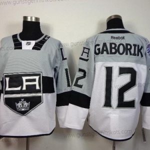 Herren Los Angeles Kings #12 Marian Gaborik 2015 Stadium Series #2 Trikots – Grau Weiß