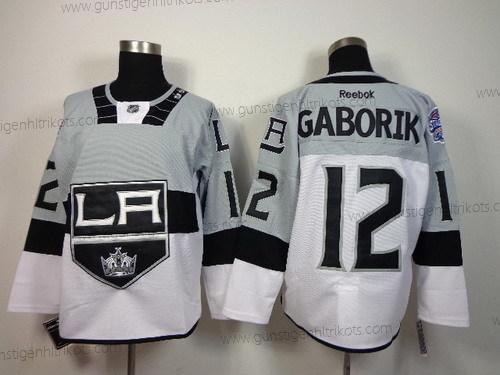 Herren Los Angeles Kings #12 Marian Gaborik 2015 Stadium Series #2 Trikots – Grau Weiß