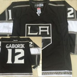 Herren Los Angeles Kings #12 Marian Gaborik Trikots – Schwarz