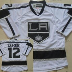 Herren Los Angeles Kings #12 Marian Gaborik Trikots – Weiß