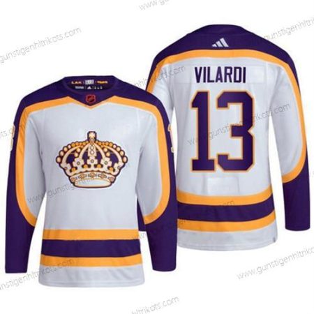 Herren Los Angeles Kings #13 Gabriel Vilardi 2022 Rückseite Retro Strickerei Trikots – Weiß