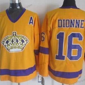 Herren Los Angeles Kings #16 Marcel Dionne Retro CCM Trikots – Gelb