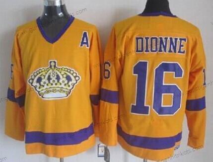 Herren Los Angeles Kings #16 Marcel Dionne Retro CCM Trikots – Gelb