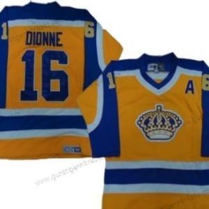 Herren Los Angeles Kings #16 Marcel Dionne With Retro CCM Trikots – Gelb Lila