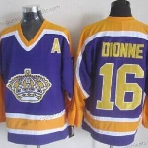 Herren Los Angeles Kings #16 Marcel Dionne With Retro CCM Trikots – Lila Gelb