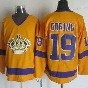 Herren Los Angeles Kings #19 Butch Goring 1970-71 CCM Vintage Trikots – Weiß