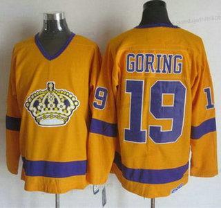 Herren Los Angeles Kings #19 Butch Goring 1970-71 CCM Vintage Trikots – Weiß