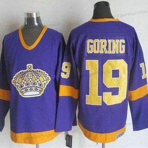 Herren Los Angeles Kings #19 Butch Goring 1977-79 CCM Vintage Trikots – Lila