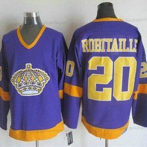 Herren Los Angeles Kings #20 Luc Robitaille 1977-79 CCM Vintage Trikots – Lila