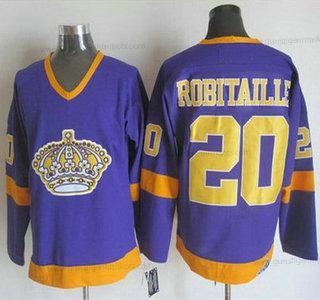 Herren Los Angeles Kings #20 Luc Robitaille 1977-79 CCM Vintage Trikots – Lila