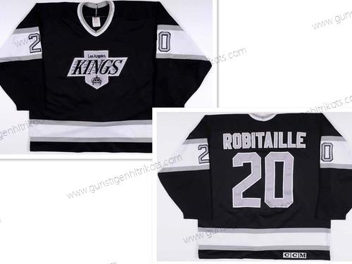 Herren Los Angeles Kings #20 Luc Robitaille Retro CCM Trikots – Schwarz