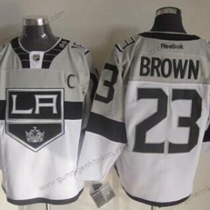 Herren Los Angeles Kings #23 Dustin Brown 2015 Stadium Series Trikots – Grau Weiß