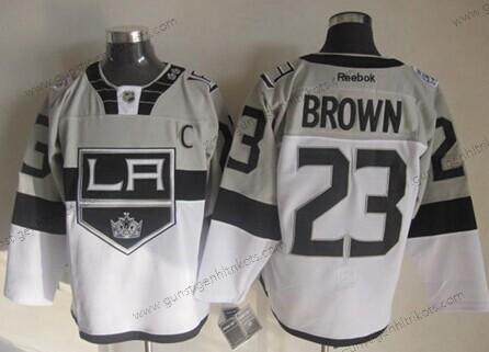 Herren Los Angeles Kings #23 Dustin Brown 2015 Stadium Series Trikots – Grau Weiß