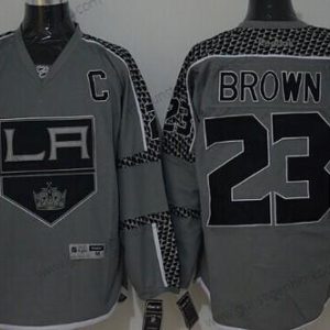 Herren Los Angeles Kings #23 Dustin Brown Charcoal Trikots – Grau