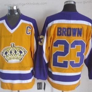 Herren Los Angeles Kings #23 Dustin Brown Retro CCM Trikots – Gelb