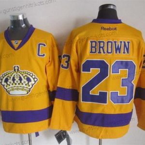 Herren Los Angeles Kings #23 Dustin Brown Trikots – Gelb