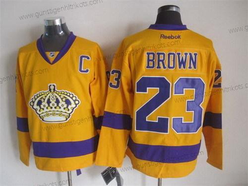 Herren Los Angeles Kings #23 Dustin Brown Trikots – Gelb