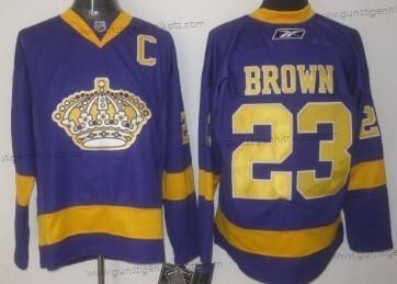 Herren Los Angeles Kings #23 Dustin Brown Trikots – Lila