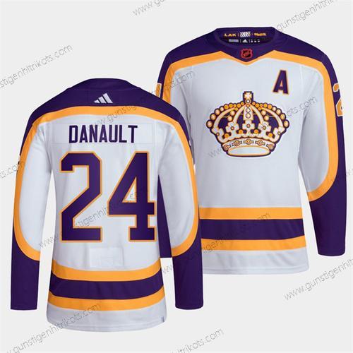 Herren Los Angeles Kings #24 Phillip Danault 2022 Rückseite Retro Strickerei Trikots – Weiß