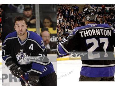 Herren Los Angeles Kings #27 Scott Thornton Ausweichtrikot Trikots – Schwarz