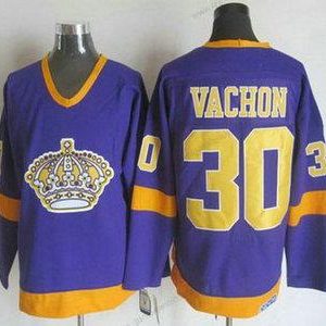 Herren Los Angeles Kings #30 Rogie Vachon 1977-78 CCM Vintage Trikots – Lila