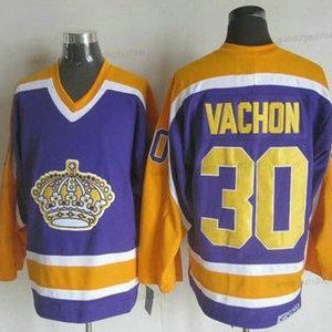 Herren Los Angeles Kings #30 Rogie Vachon 1980-81 CCM Vintage Trikots – Lila