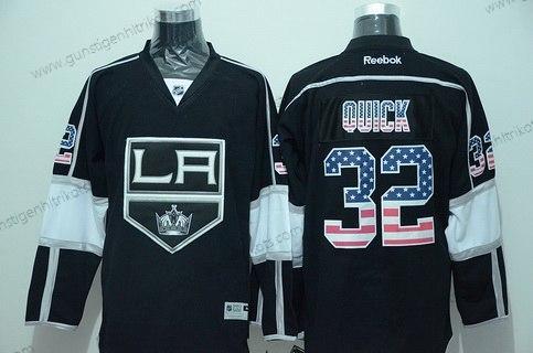 Herren Los Angeles Kings #32 Jonathan Quick USA Flag Hockey Trikots – Schwarz