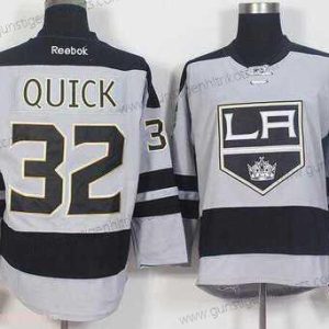 Herren Los Angeles Kings #32 Jonathan Quick ersatzweise Strickerei NHL 2016-17 Reebok Hockey Trikots – Grau