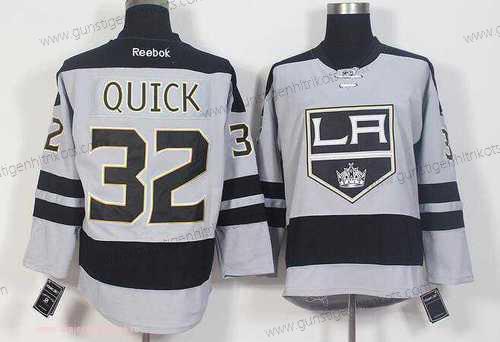 Herren Los Angeles Kings #32 Jonathan Quick ersatzweise Strickerei NHL 2016-17 Reebok Hockey Trikots – Grau