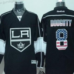 Herren Los Angeles Kings #8 Drew Doughty USA Flag Hockey Trikots – Schwarz