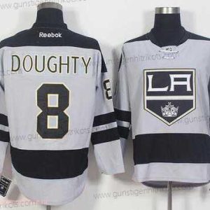 Herren Los Angeles Kings #8 Drew Doughty ersatzweise Strickerei NHL 2016-17 Reebok Hockey Trikots – Grau