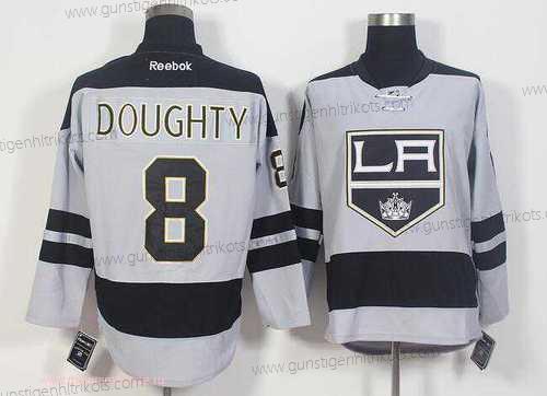 Herren Los Angeles Kings #8 Drew Doughty ersatzweise Strickerei NHL 2016-17 Reebok Hockey Trikots – Grau