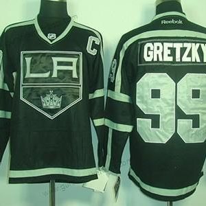 Herren Los Angeles Kings #99 Wayne Gretzky Ice Trikots – Schwarz