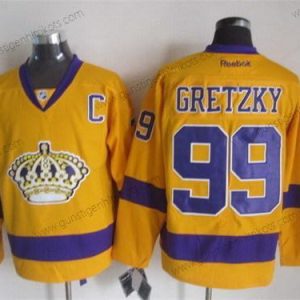 Herren Los Angeles Kings #99 Wayne Gretzky Trikots – Gelb