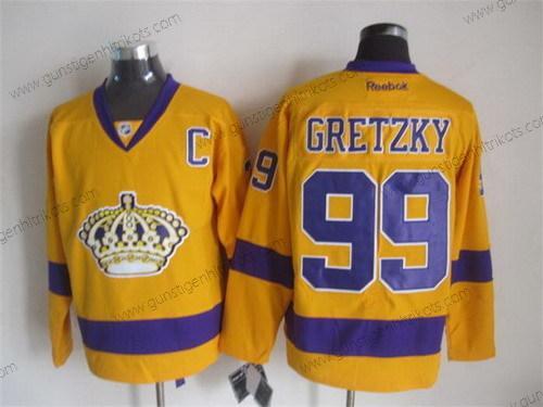 Herren Los Angeles Kings #99 Wayne Gretzky Trikots – Gelb