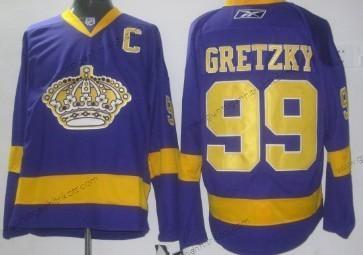 Herren Los Angeles Kings #99 Wayne Gretzky Trikots – Lila